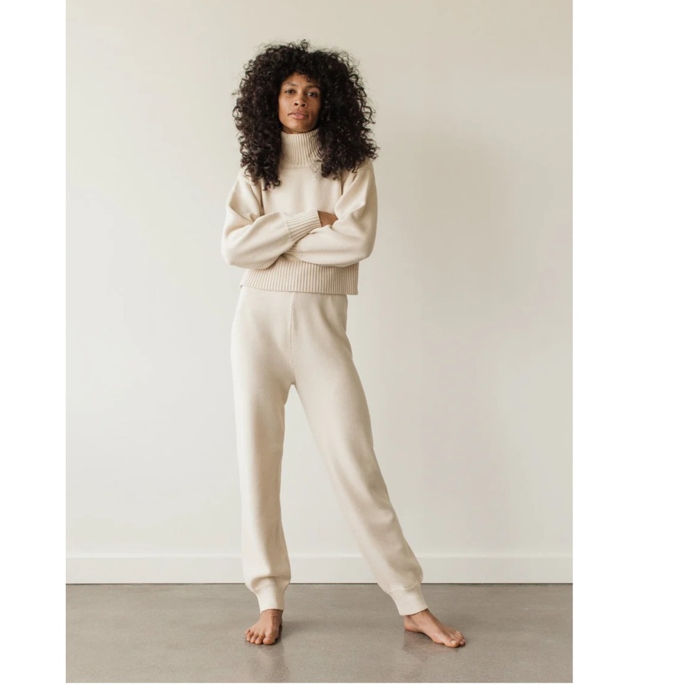 First Rite Lounge Pant ivory knit cotton